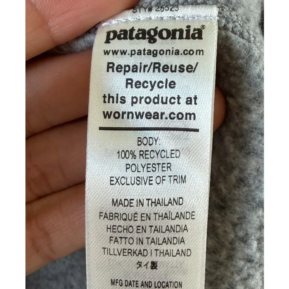 NWT Patagonia Men's Better Sweater Grey One Quarter Zip Size Medium Pullover